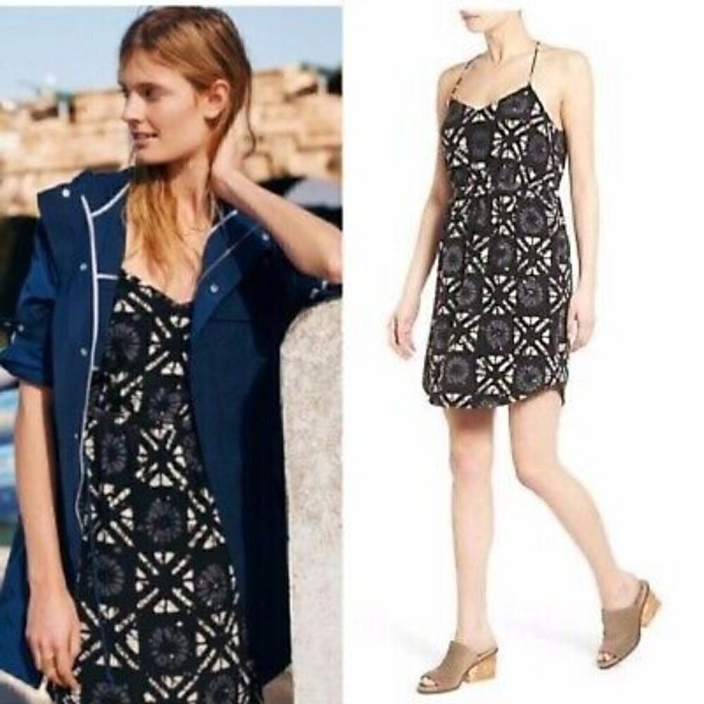 Madewell Dress 0 Starview Silk Cami in Batik Grid Print
